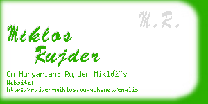 miklos rujder business card